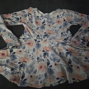 Floral Kids Sweatshirt with Pink and Blue Accents